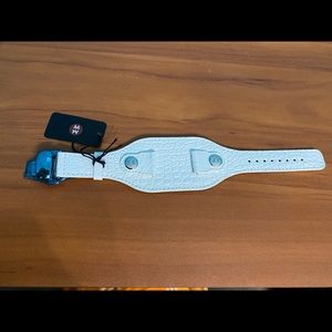 Michele White Alligator Deco Cuff